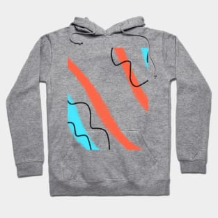 Blue red watercolor abstract art Hoodie